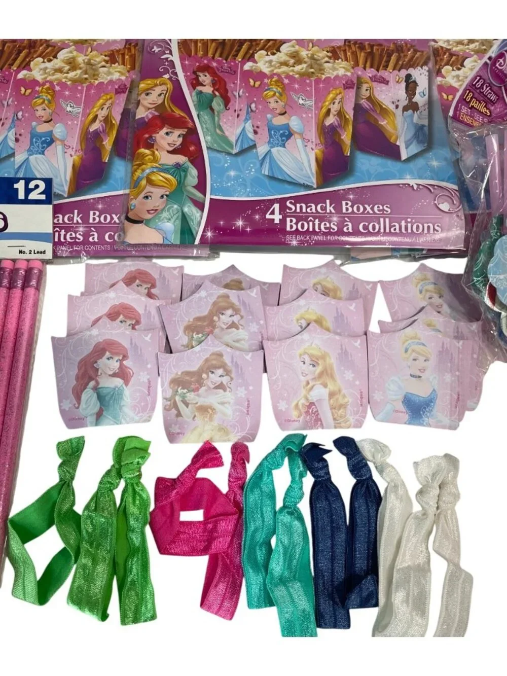 Disney Princess Birthday Party Decor Favors Lot Loot Goodie Bag Filler for 12
